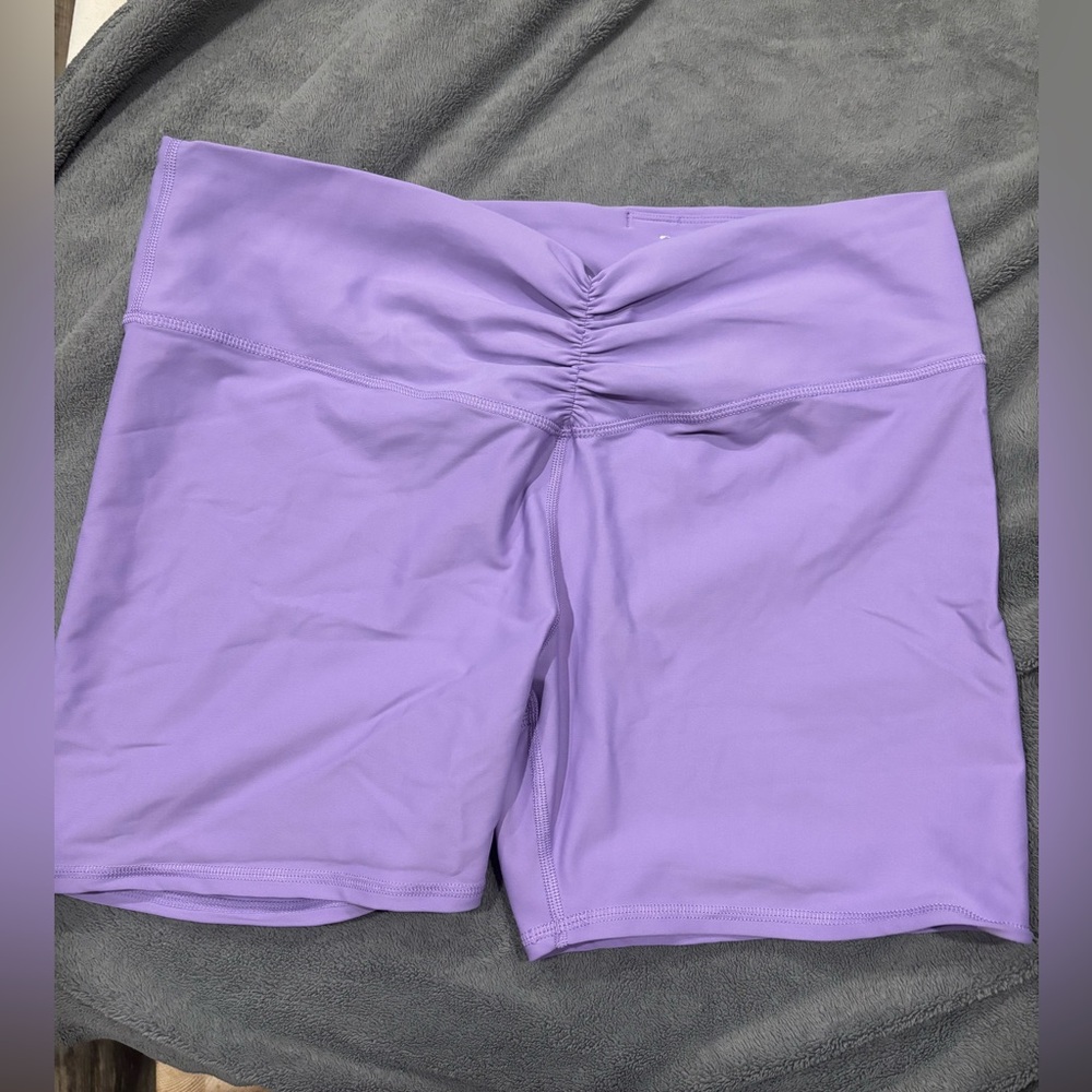 JoyLab Purple Bike Shorts with Ruched Waistband